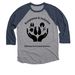 BVFAS Exclusive!, a Vintage Navy and Premium Heather 3/4 Sleeve Baseball Tee