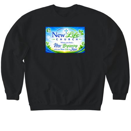 New Life&nbsp;, a Black Softstyle Crewneck Sweatshirt