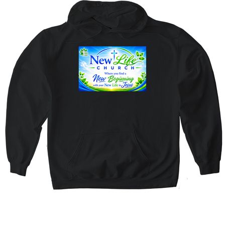 New Life&nbsp;, a Black Gildan Softstyle Pullover Hoodie