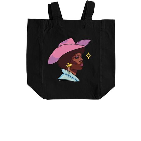 Tote Bag | 2025 | Logo & Cowpoke Glam, a Black Recycled Cotton Tote Bag (back-view)