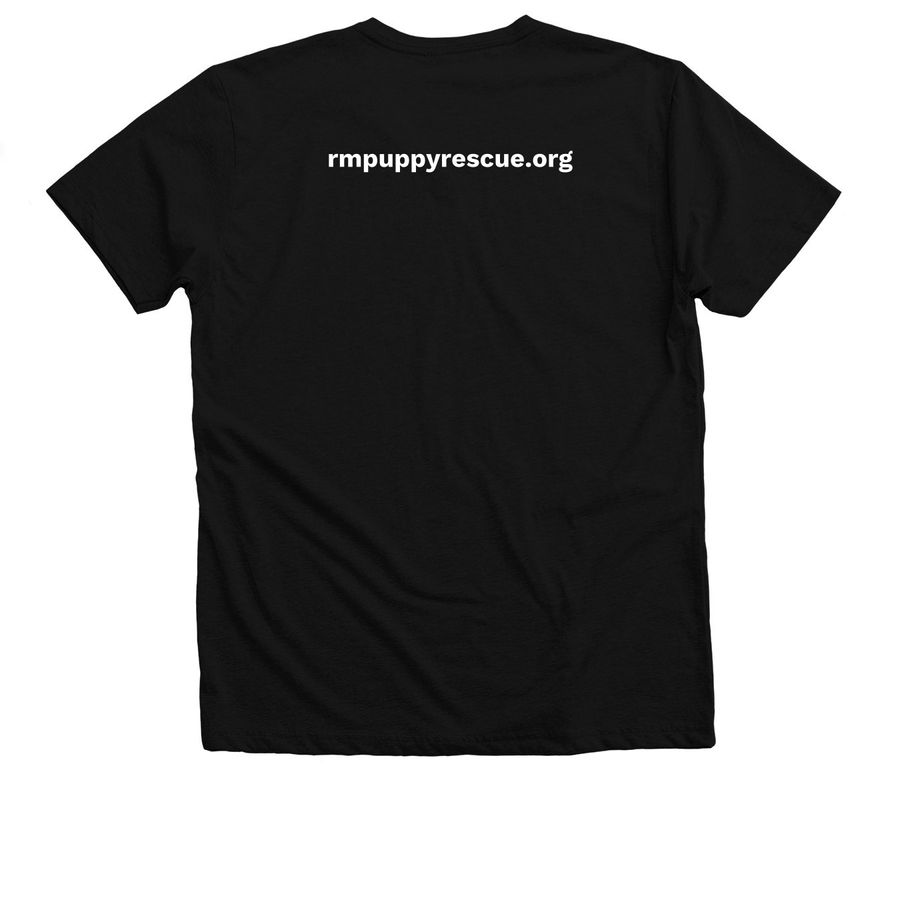 Rocky Mountain Puppy Rescue '23, a Solid Black Blend Premium V-Neck Tee (back-view)