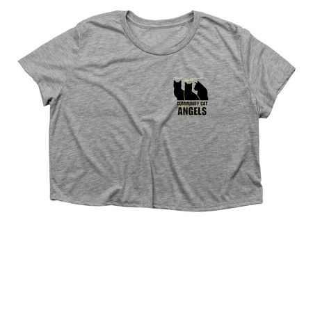 Community Cat Angels, a Athletic Heather Women?s Flowy Cropped Tee