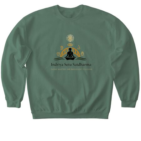 Indriya Setu Satdharma Launch Apparel, a Military Green Softstyle Crewneck Sweatshirt