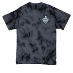 Hooray, Hes kicked the ball, a Black Crystal Tie Dye Tee (back-view)