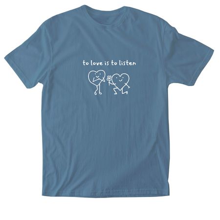 to love is to listen: slp & aud, a Indigo Blue Softstyle Cotton Tee