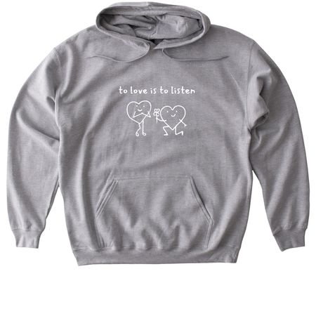to love is to listen: slp & aud, a Sport Grey Gildan Softstyle Pullover Hoodie