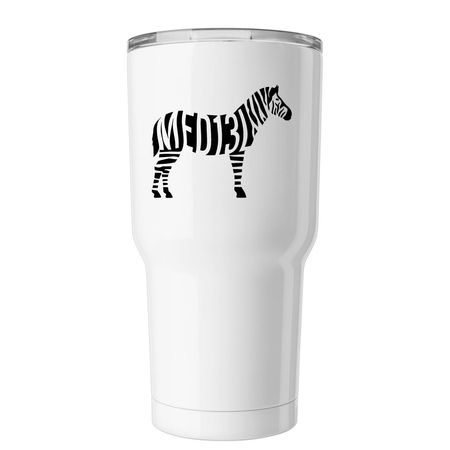 Stripes to Go, a White Insulated Tumbler