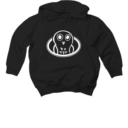 Toddler sized Winnequah logo, a Black Toddler Pullover Hoodie