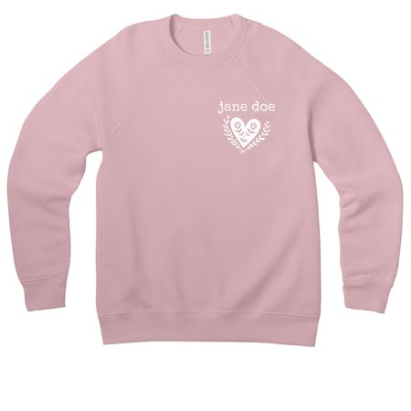 jane doe Long Sleeve, a Pink Premium Raglan Crewneck Sweatshirt