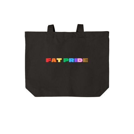 Fat Pride Tote, a Deep Black Cotton Canvas Tote Bag