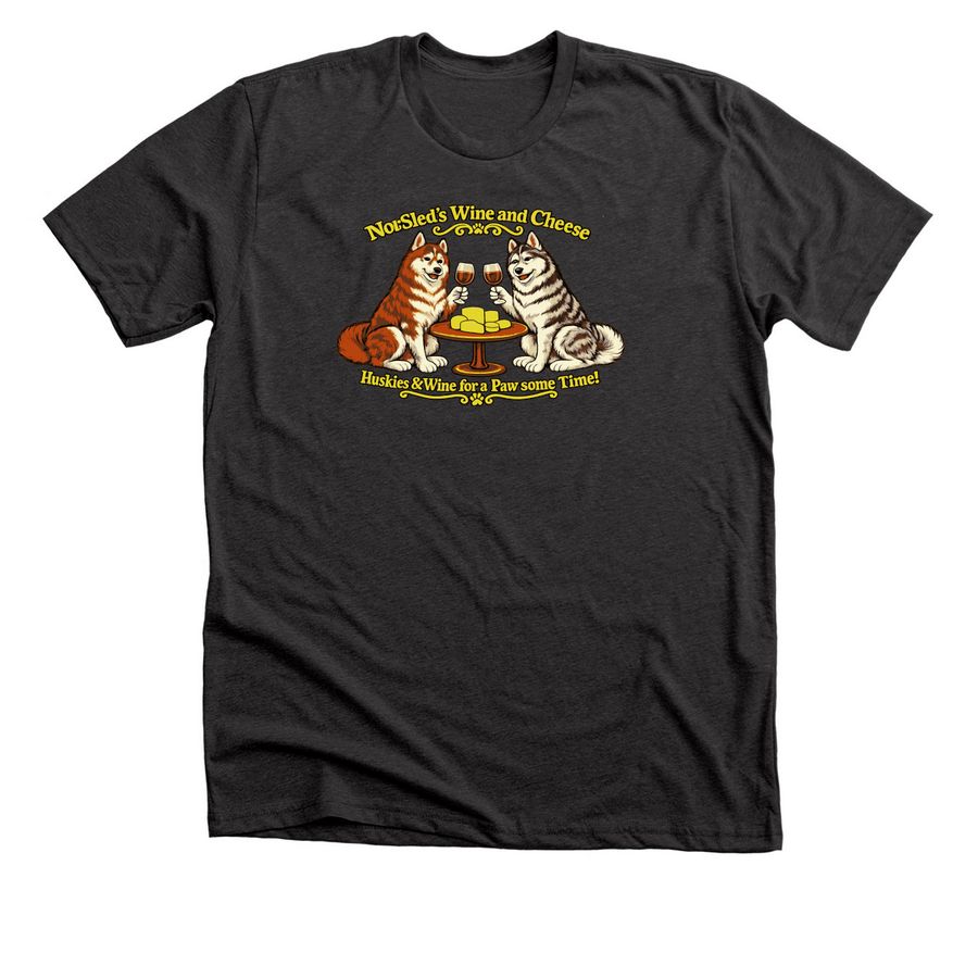 NorSled's Wine & Cheese, a Dark Grey Heather Premium Unisex Tee