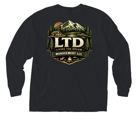 LTD Management&nbsp;, a Black Comfort Colors Long Sleeve Pocket Tee (back-view)