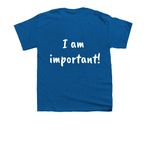 Affirmation Tee, a Royal Blue Youth Unisex Tee (back-view)