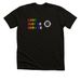 DHM Pride T-Shirt: Love, Justice, Service, a Black Heather Premium Unisex Tee