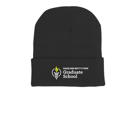 Beanies, a Black Printed Cuffed Beanie