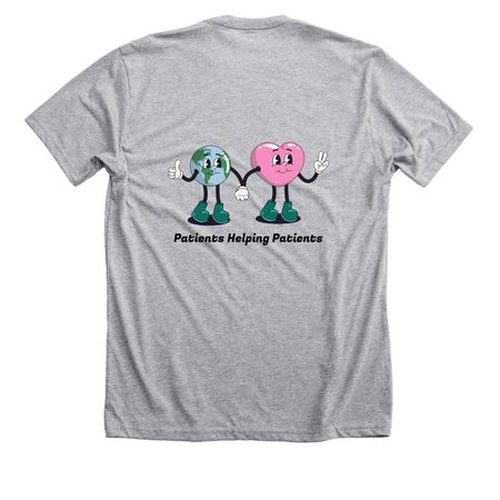 Patients Helping Patients Merch, a Athletic Heather Premium Unisex Tee (back-view)