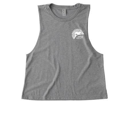 White Badge Logo Tanks and Cropped Tees, a Aluminum Grey Allmade Eco Triblend Women?s Muscle Tank
