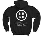 Salmon Bay Shirts, a Black Youth Pullover Hoodie (back-view)