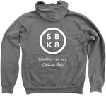 Salmon Bay Shirts, a Deep Heather Zip Up Hoodie (back-view)