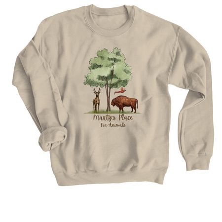 Marty's Place- in color, a Sand Crewneck Sweatshirt