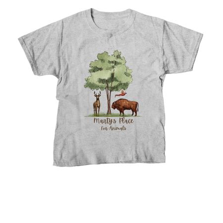 Marty's Place- in color, a Sport Grey Youth Unisex Tee