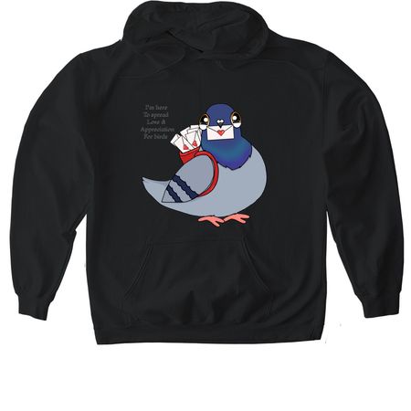 Pigeon love, a Black Gildan Softstyle Pullover Hoodie