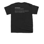 Antifragile, a Black Youth Unisex Tee (back-view)