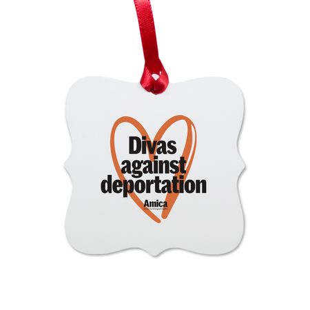 Divas against deportation, a White Aluminum Square Ornament