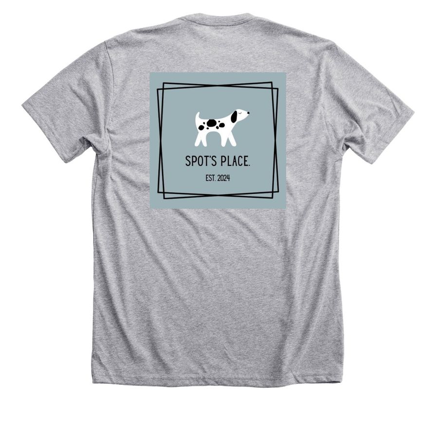 Spot's Place.&nbsp;, a Athletic Heather Premium Unisex Tee (back-view)