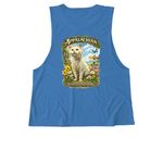 Spring, a Azure Blue Allmade Eco Triblend Women?s Muscle Tank (back-view)