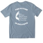 We Stand With You Pride T-Shirt, a Stone Blue Softstyle Cotton Tee (back-view)