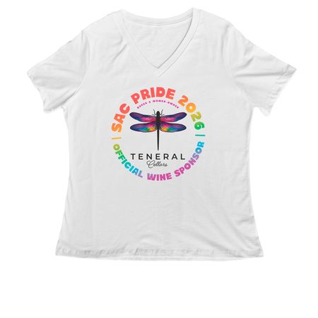 Staff Pride Shirts, a White Women's Relaxed V-Neck Tee