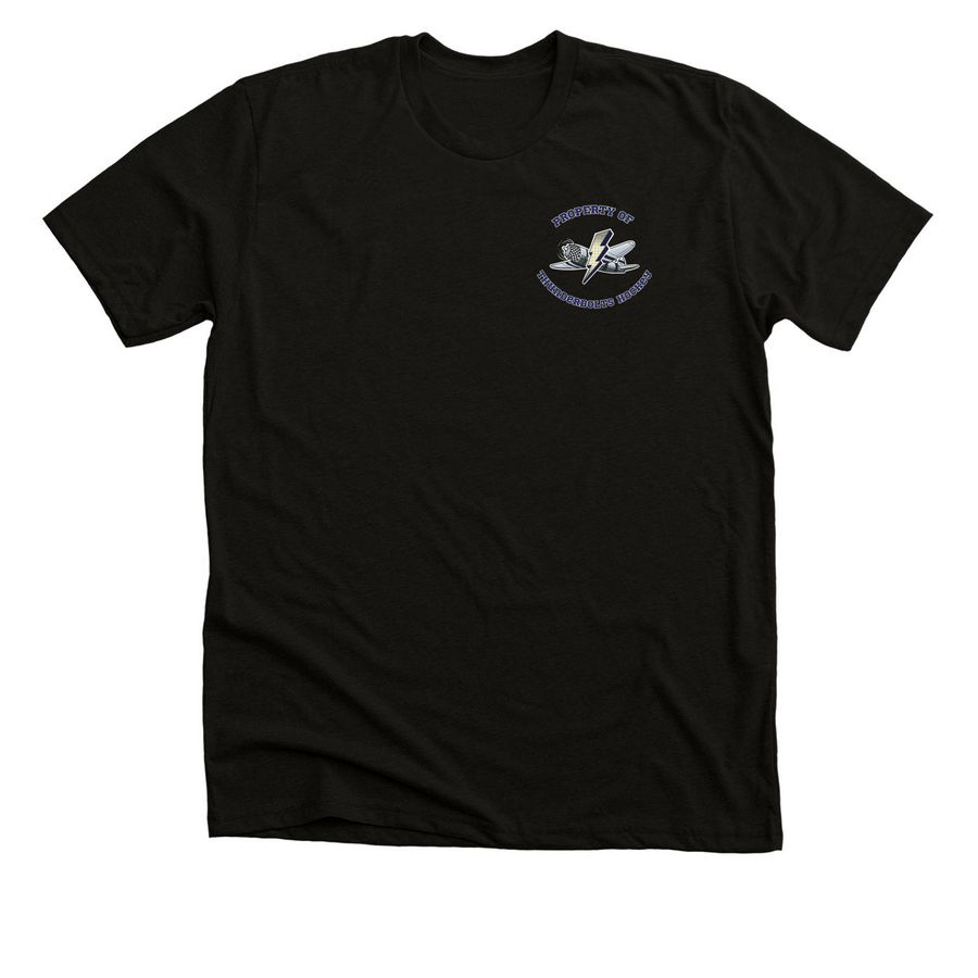 Property of Brooklyn Hockey w/ Away logo, a Solid Black Blend Premium Unisex Tee