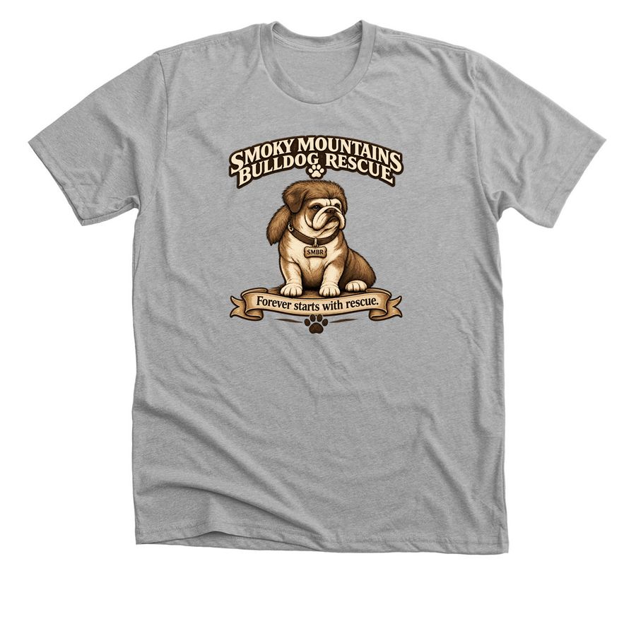 Smoky Mountains Bulldog Rescue, a Athletic Heather Premium Unisex Tee