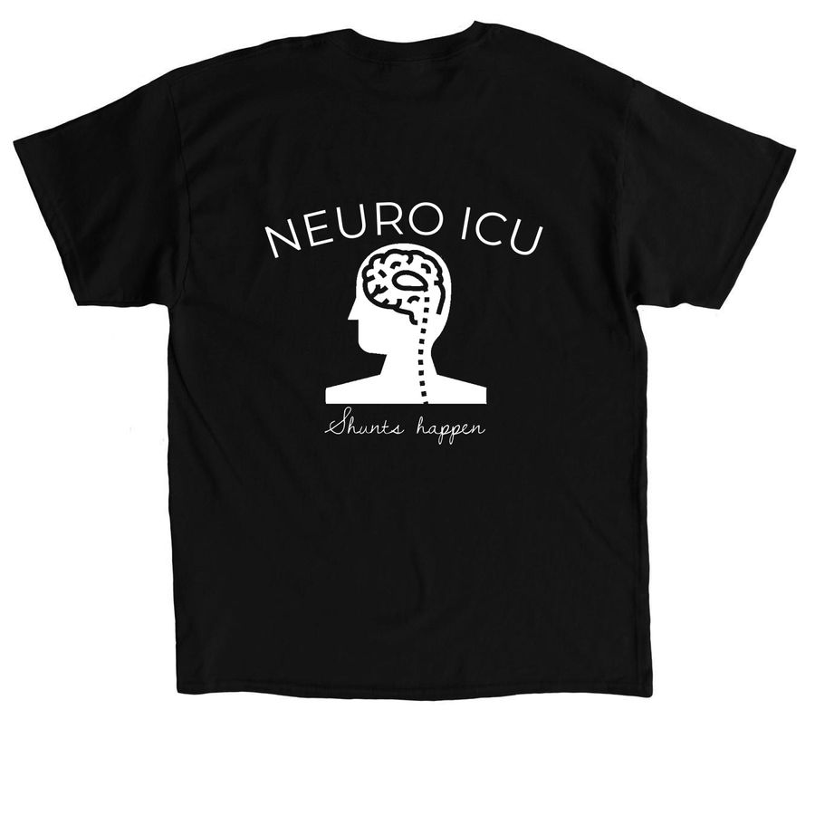 Shunts Happen, a Black Classic Unisex Tee (back-view)