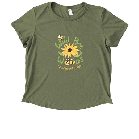 Wild Bee Woods, a Olive You Green Allmade Eco Triblend Women?s Scoop Neck Tee