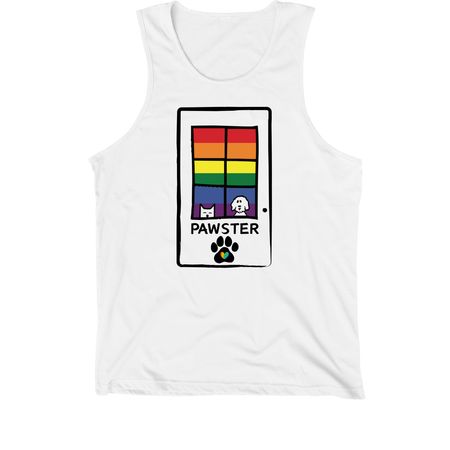 2026 Pawster Pride Shirt, a White Premium Cotton Tank