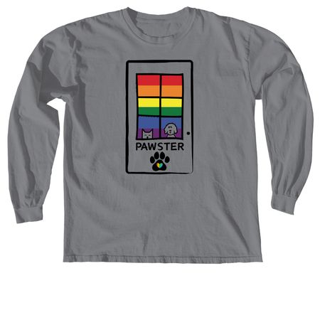 2026 Pawster Pride Shirt, a Granite Comfort Colors Long Sleeve Tee