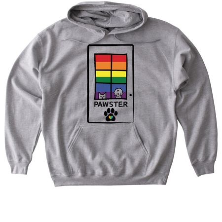 2026 Pawster Pride Shirt, a Sport Grey Gildan Softstyle Pullover Hoodie