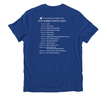 2026 Music on the Steps, a Andromeda Blue Allmade Organic Cotton Unisex Tee (back-view)