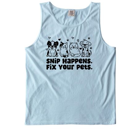 Snip Happens. Fix Your Pets., a Chambray Comfort Colors Tank Top