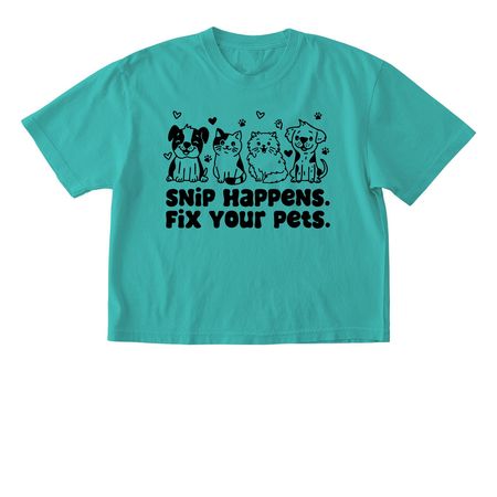 Snip Happens. Fix Your Pets., a Chalky Mint Comfort Colors Boxy Tee