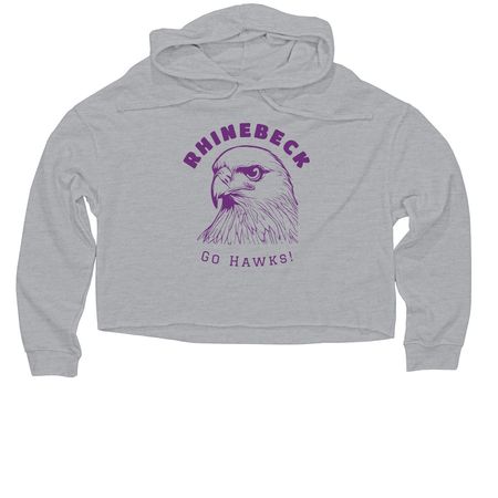 Color Me Hawk proud--Now in Purple!, a Grey Heather Women?s Lightweight Cropped Hoodie