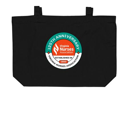 125TH ANNIVERSARY, a Black Large Organic Cotton Tote Bag