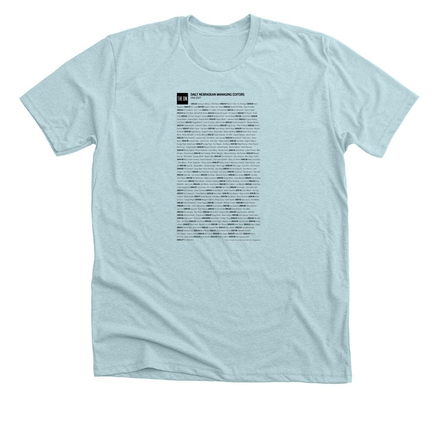 DN managing editors 1901 to 2027, a Heather Ice Blue Premium Unisex Tee