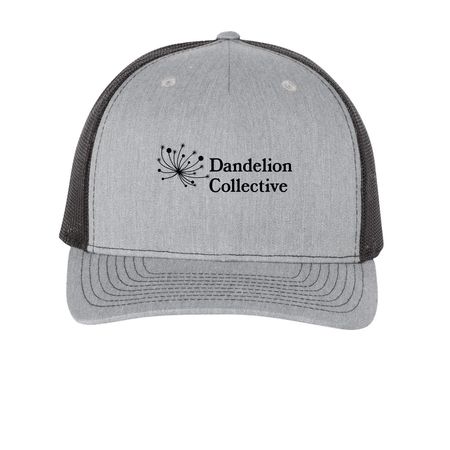 Hats - Logo, a Heather Grey/ Black Printed Five-Panel Trucker Cap