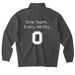 OSU REHAB, a Asphalt Midweight Quarter Zip Pullover (back-view)