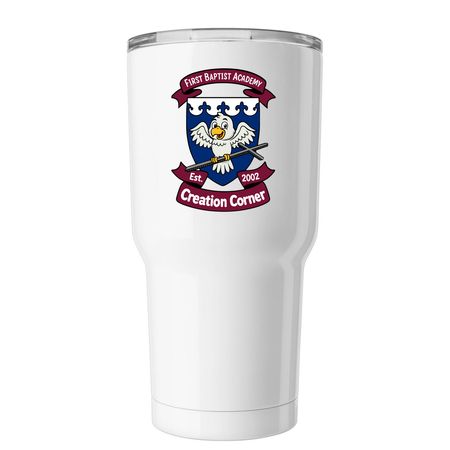 FBA's Creation Corner Tumbler, a White Insulated Tumbler