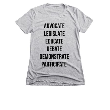 Advocacy Tee - Light, a Dark Heather Grey Women's Slim Fit Tee