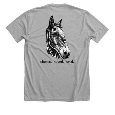 Chosen. Saved. Loved., a Athletic Heather Premium Unisex Tee